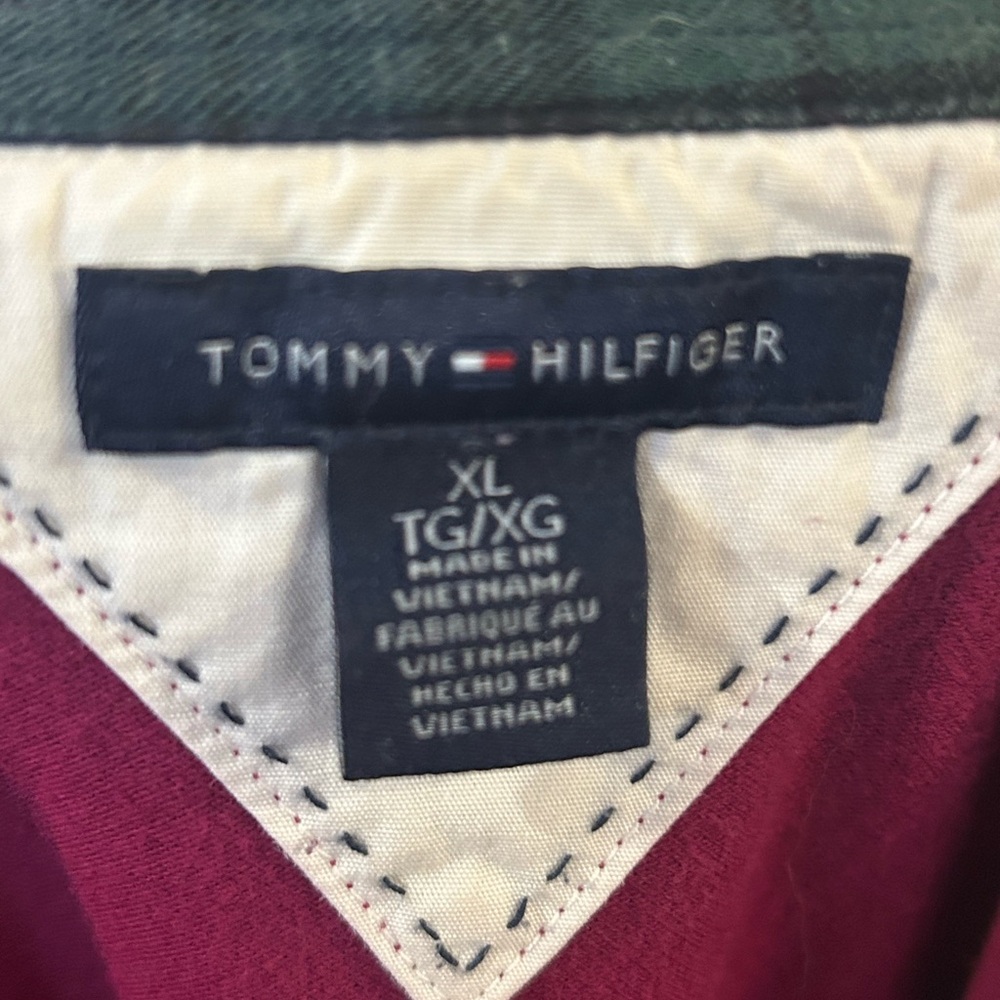 Tommy Hilfiger Burgundy Polo with Black and White Details - Picture 6 of 6